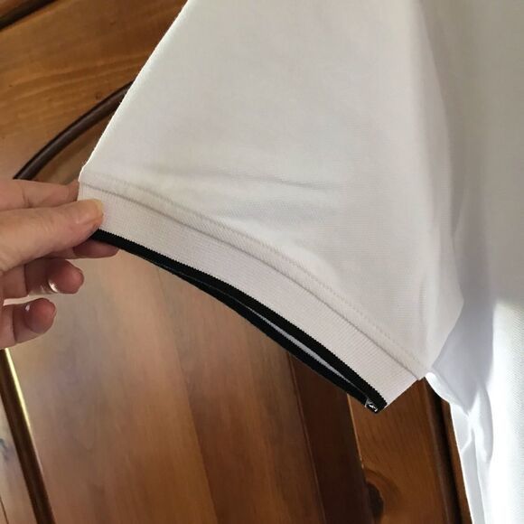 ROBERTO Cavalli polo shirt white with black accent slim fit size XL - Picture 5 of 6